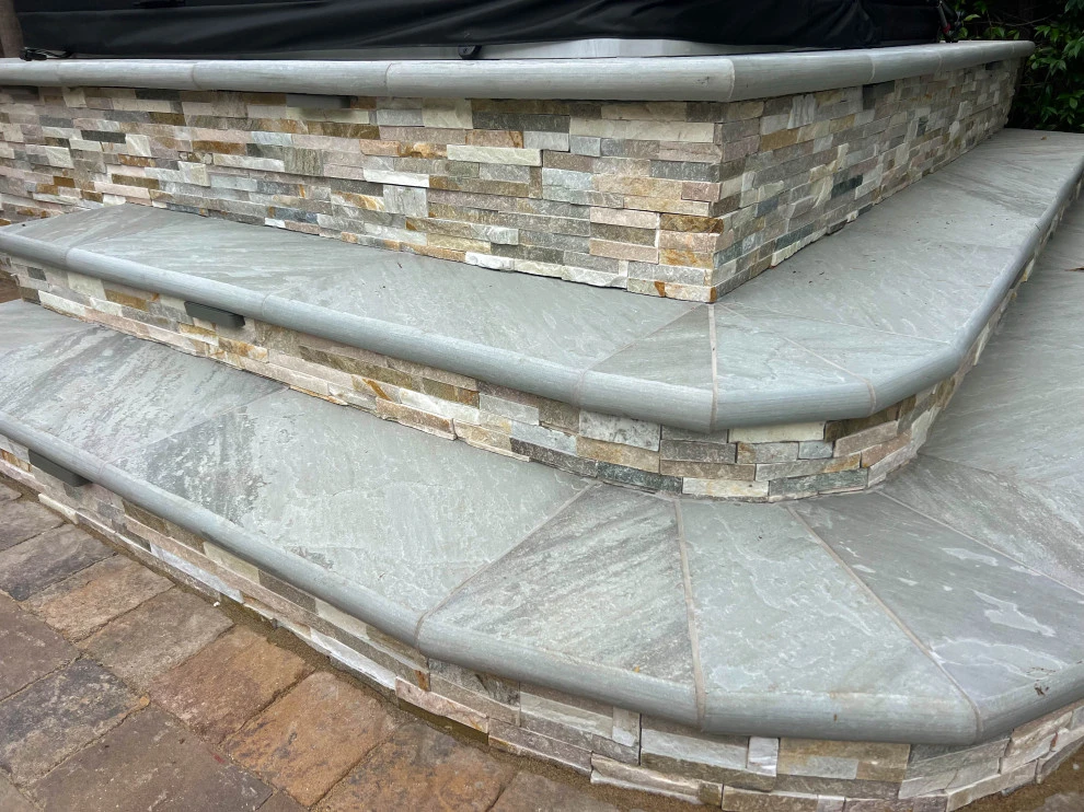 Backyard Oasis with 3D Design: Kitchen, Jacuzzi, Lighting, Pavers, and Shower! by San Jose Tree Service & Landscaping - Photo 5