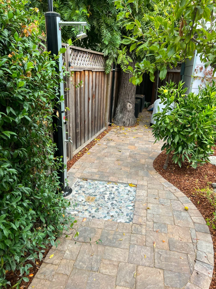 Backyard Oasis with 3D Design: Kitchen, Jacuzzi, Lighting, Pavers, and Shower! by San Jose Tree Service & Landscaping - Photo 3