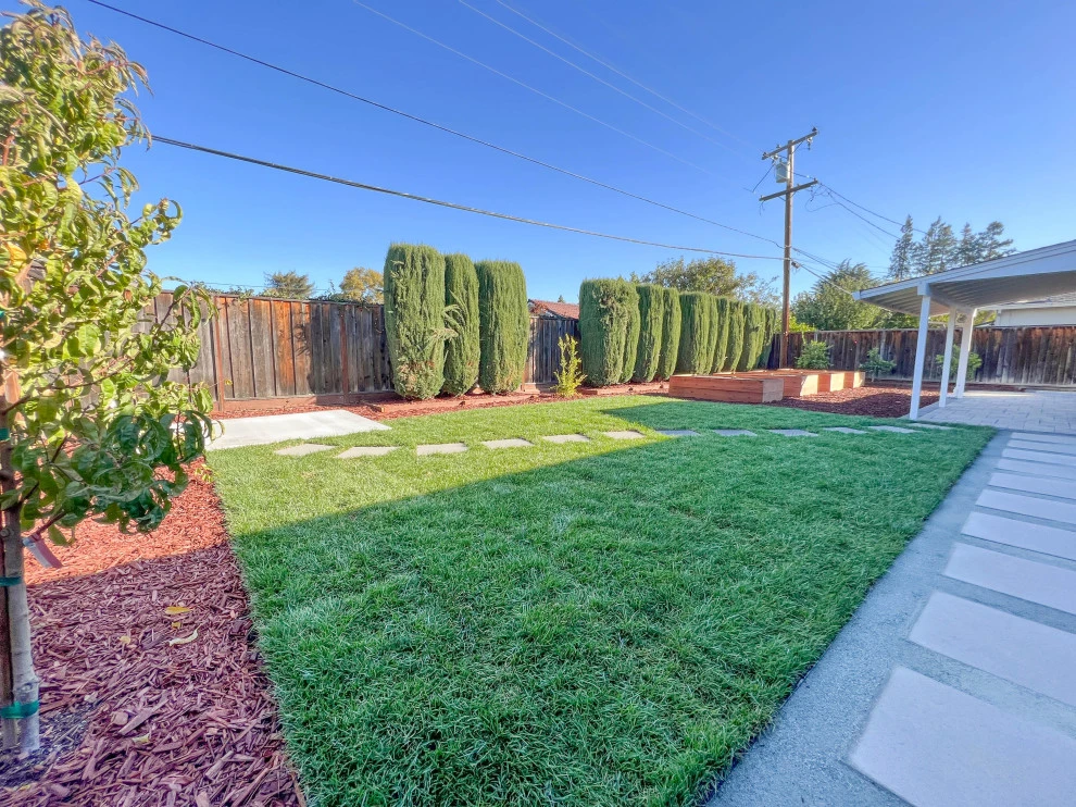 Backyard Remodel (Planter Boxes, Walkways, Pavers, Grass, & Tree Install) by San Jose Tree Service & Landscaping - Photo 2