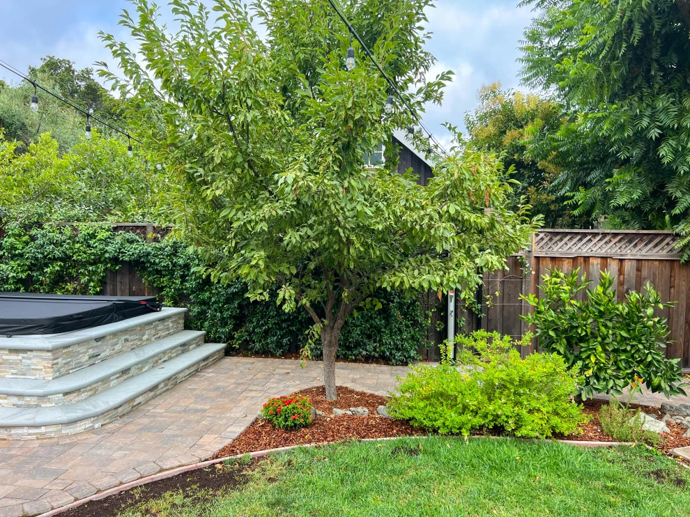 Backyard Oasis with 3D Design: Kitchen, Jacuzzi, Lighting, Pavers, and Shower! by San Jose Tree Service & Landscaping - Photo 7