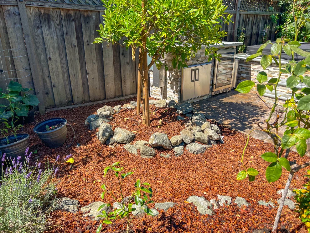 Backyard Oasis with 3D Design: Kitchen, Jacuzzi, Lighting, Pavers, and Shower! by San Jose Tree Service & Landscaping - Photo 12