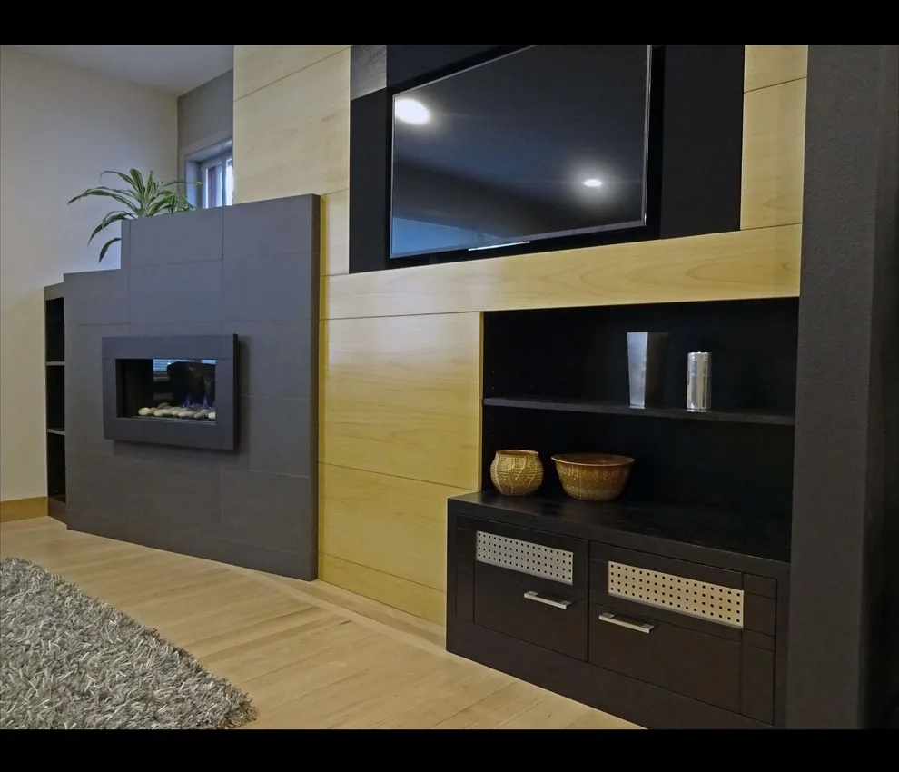 Entertainment Wall and Kitchen with Fireplace by Mark A. Henrichs Architect - Photo 6