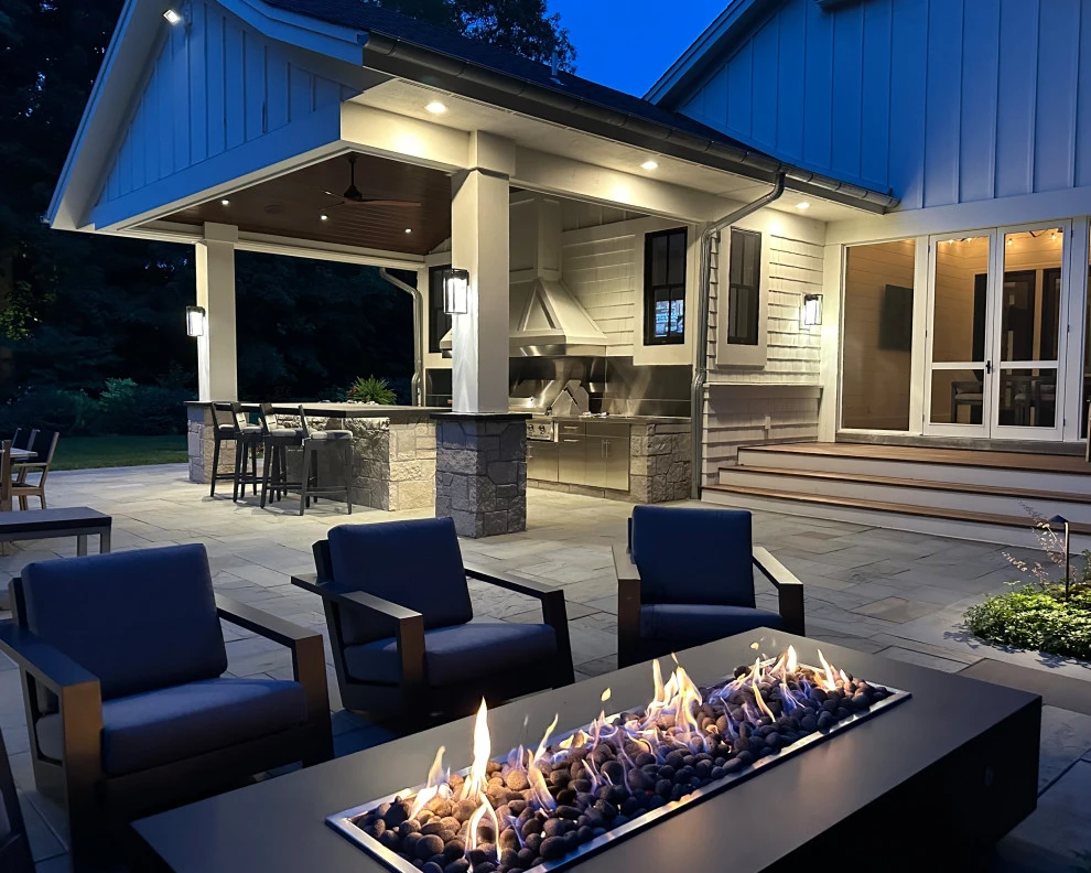 Wayzata Modern Farmhouse Entertainment Addition by Stonepocket Unique Landscapes - Photo 5
