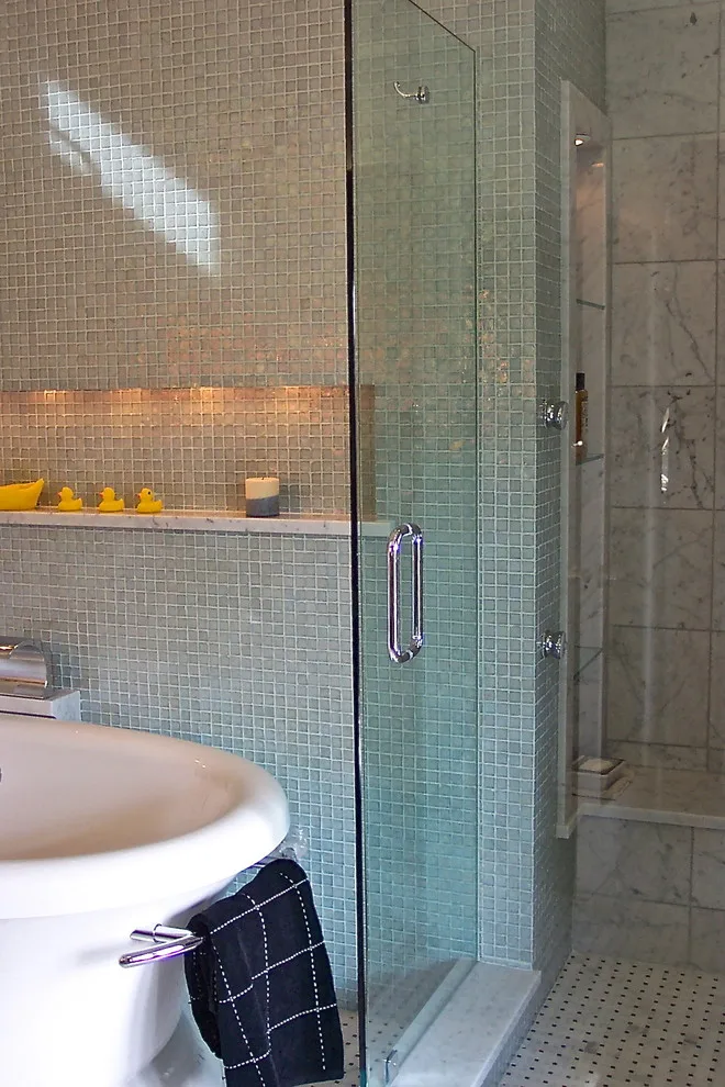 Mosaic Glass Bathroom by Rebecca Schnier Architecture - Photo 2