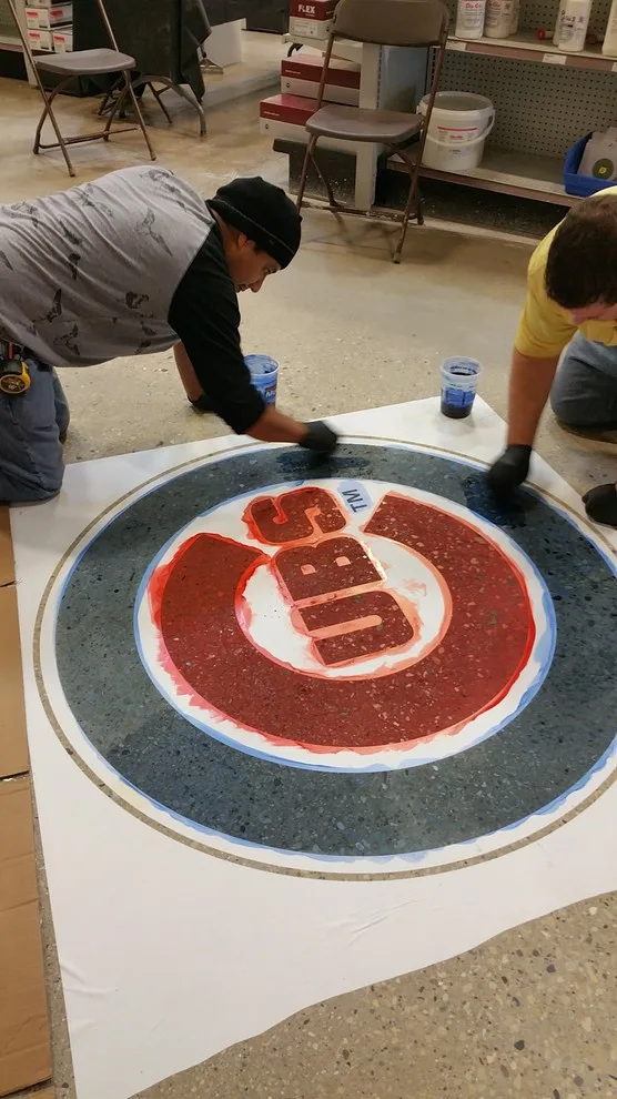 Polished Concrete Cubs Emblem by Lemoncello Stone Protection & Restoration - Photo 4