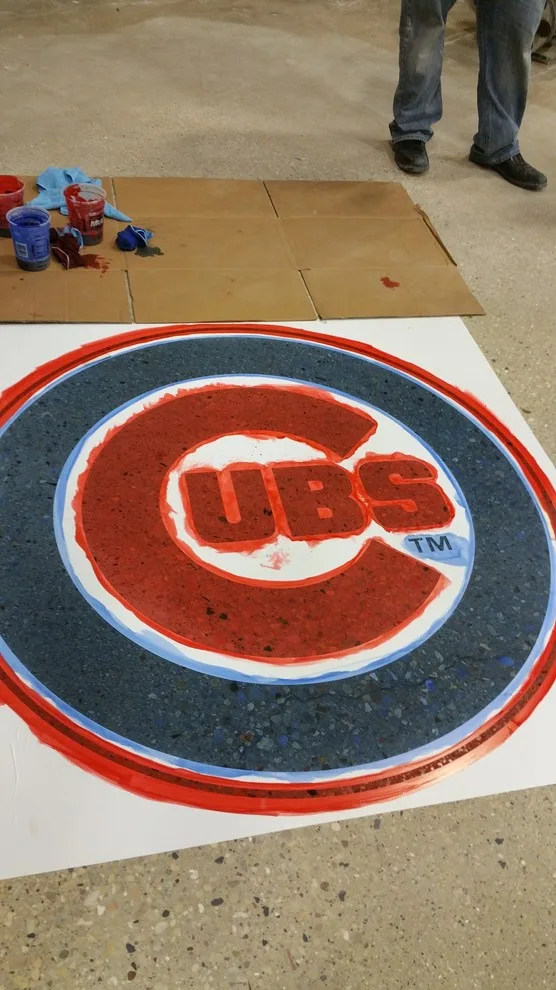 Polished Concrete Cubs Emblem by Lemoncello Stone Protection & Restoration - Photo 8
