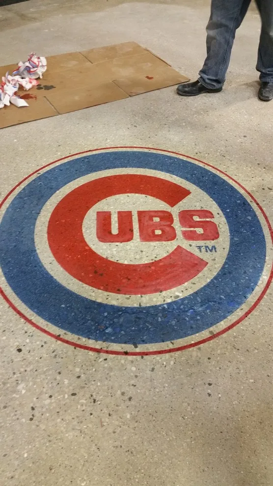 Polished Concrete Cubs Emblem by Lemoncello Stone Protection & Restoration - Photo 3