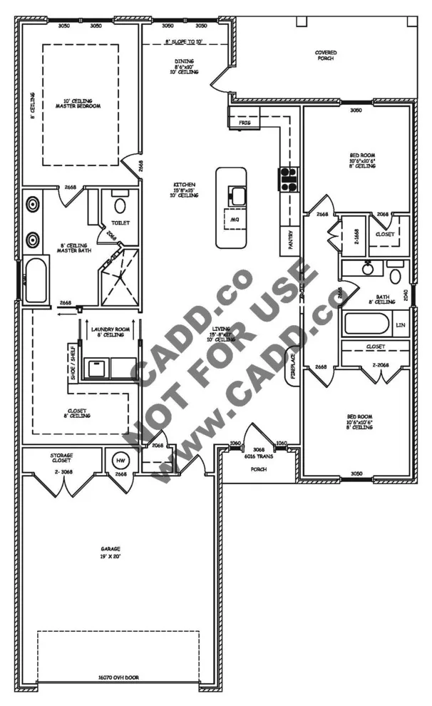 1631 Three Bedroom, Two Bath, Two Car Plan by CADD.co - Photo 2