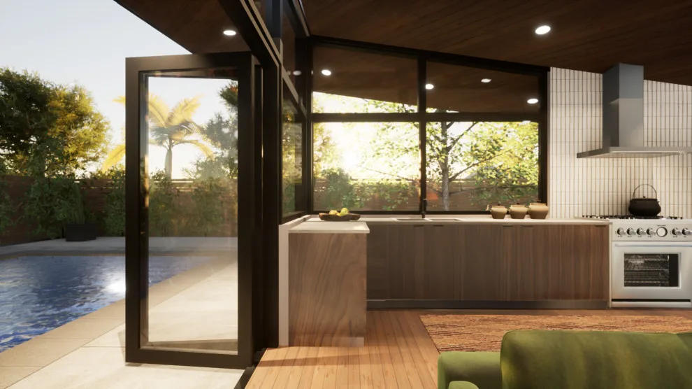 Airy Pool Cabana Serves as a Guest House by Tracy A. Stone Architect - Photo 5