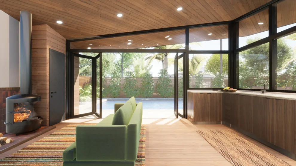 Airy Pool Cabana Serves as a Guest House by Tracy A. Stone Architect - Photo 7