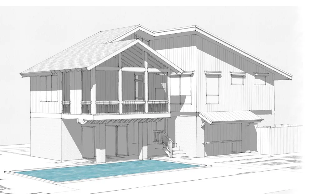 deck above swimming pool by Pasco/Vienne Architecture - Photo 2