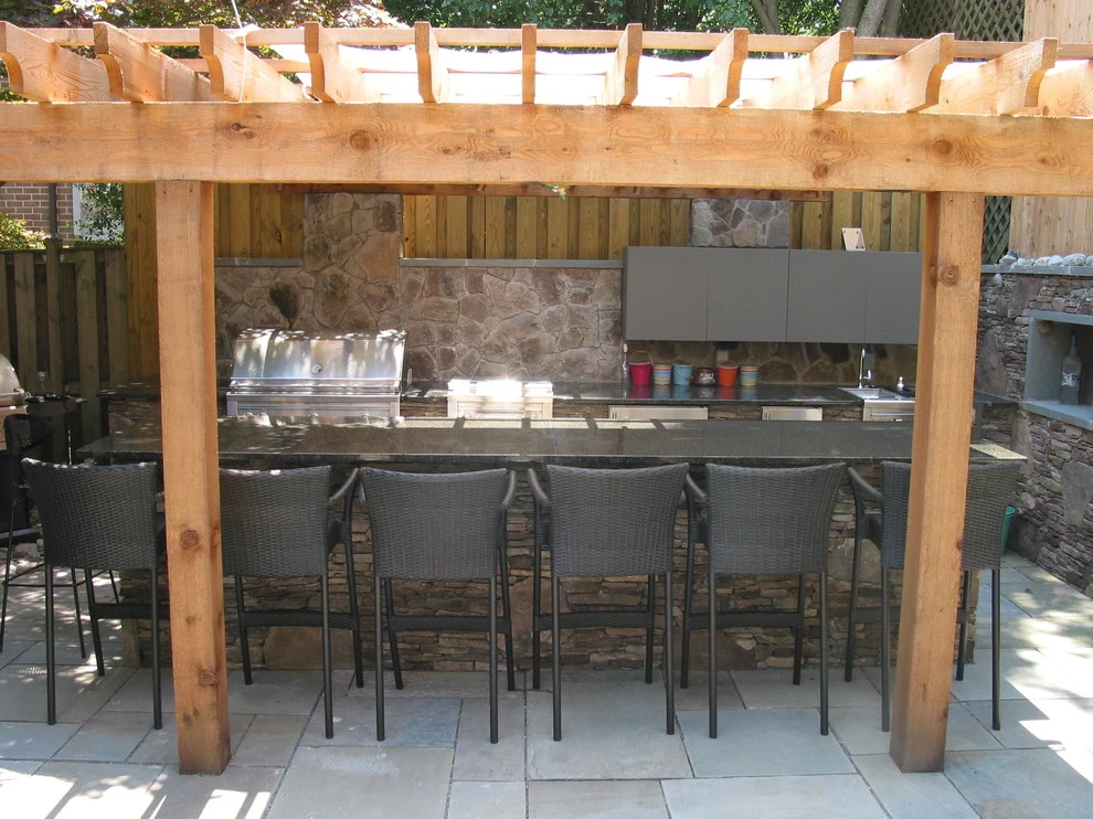 Severna Park Built in Barbecue with Pergola by Honeysuckle Nursery & Design - Photo 10
