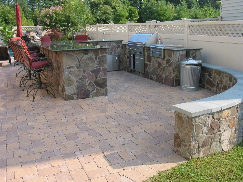 Arnold Pool with Natural Stone Waterfall by Honeysuckle Nursery & Design - Photo 3