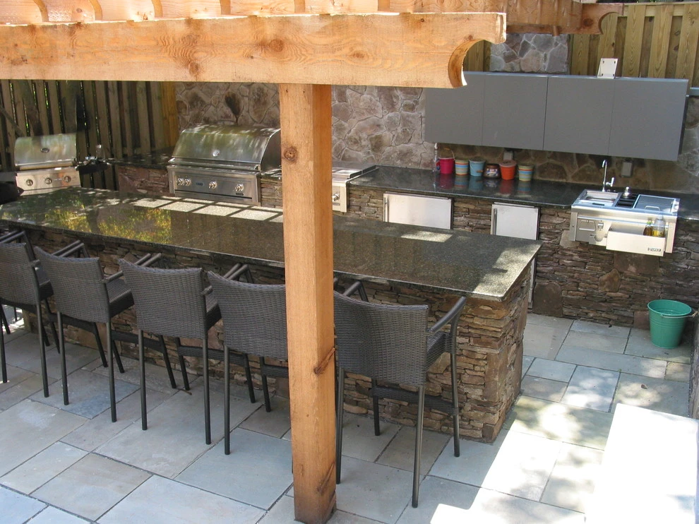Severna Park Built in Barbecue with Pergola by Honeysuckle Nursery & Design - Photo 7