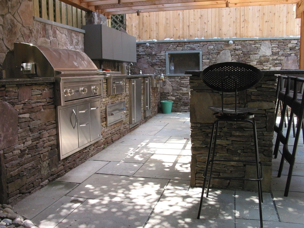 Severna Park Built in Barbecue with Pergola by Honeysuckle Nursery & Design - Photo 6