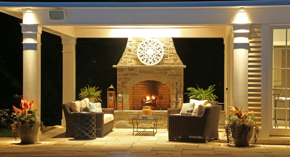 Outdoor Pavilion Pool House with Fireplace by Kemper Associates Architects, LLC - Photo 10