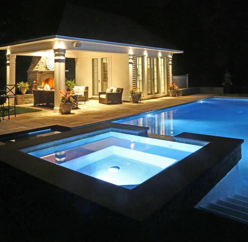 Outdoor Pavilion Pool House with Fireplace by Kemper Associates Architects, LLC - Photo 8