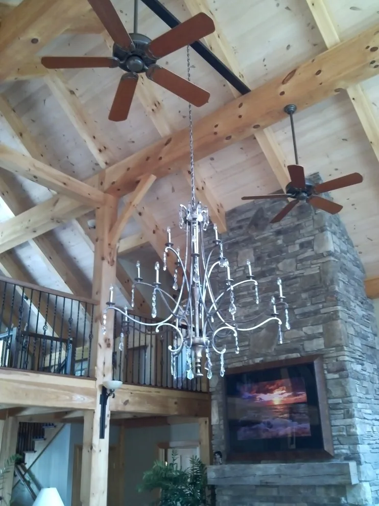 Beam and Post Chandelier with Fans by RVG Electrical Services LLC - Photo 5