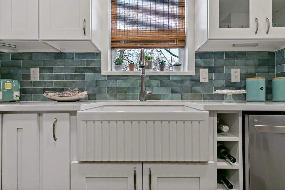 Ossining teal kitchen renovation 2021 by DreamStyle Kitchens & Baths, LLC - Photo 7