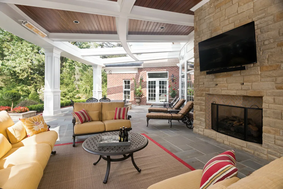 Stone and Stucco Patio Kitchen by Evalia Design, LLC. - Photo 3