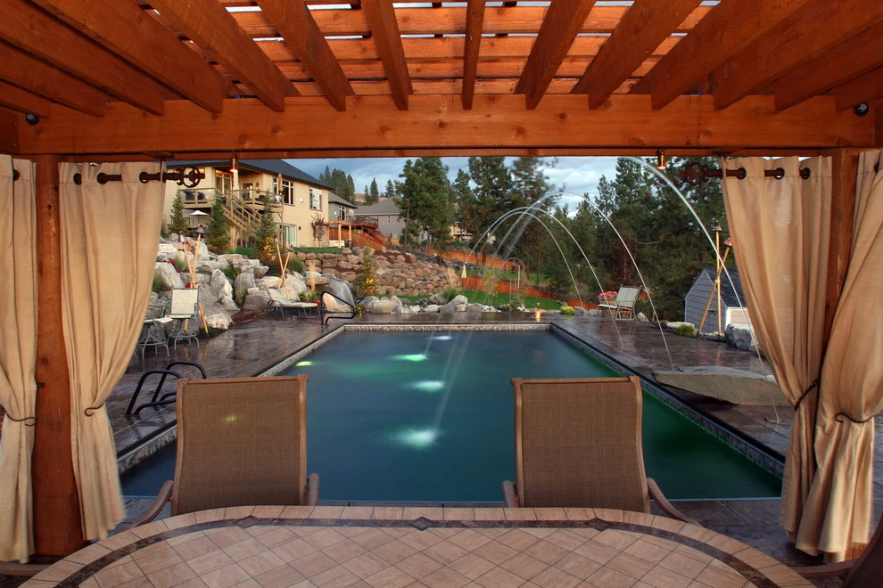 Spokane Washington Hillside Backyard Resort by Alderwood Landscape Architecture And Construction - Photo 2