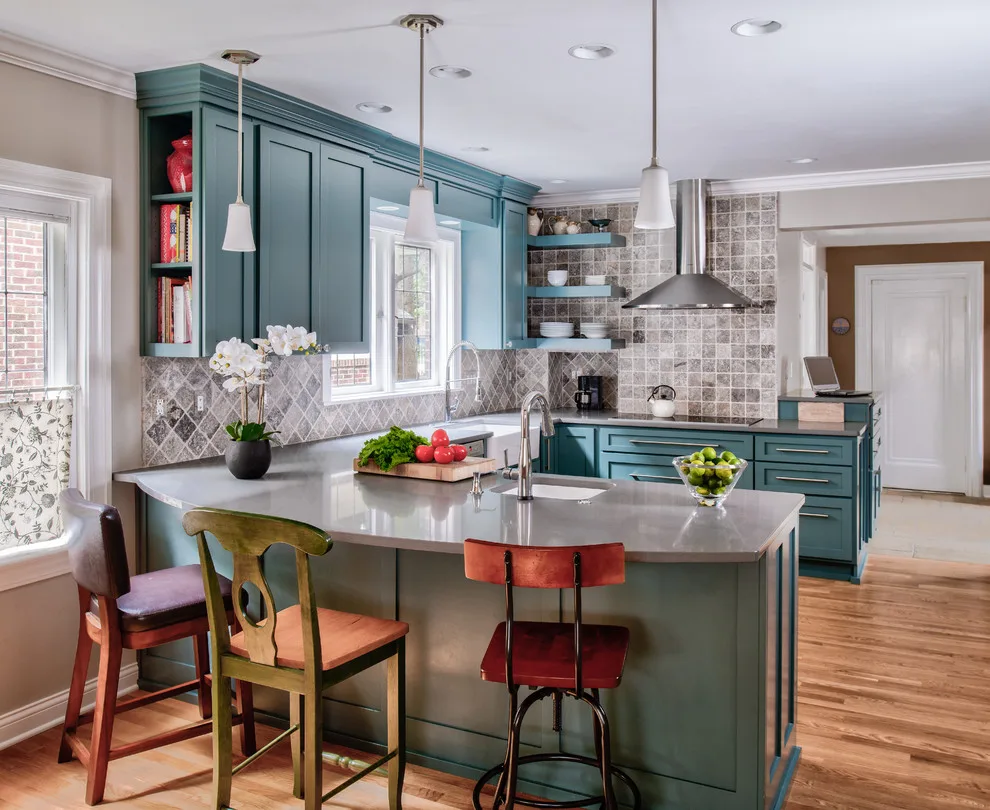 Aqua and Jade Kitchen and Bathroom by Adam Gibson Design - Photo 6