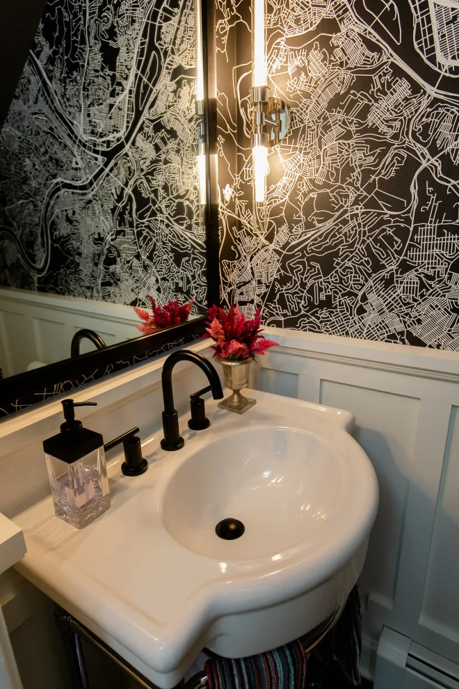 Mapped Out Powder Room by MadDesigns Kitchen, Bath, Interiors - Photo 2