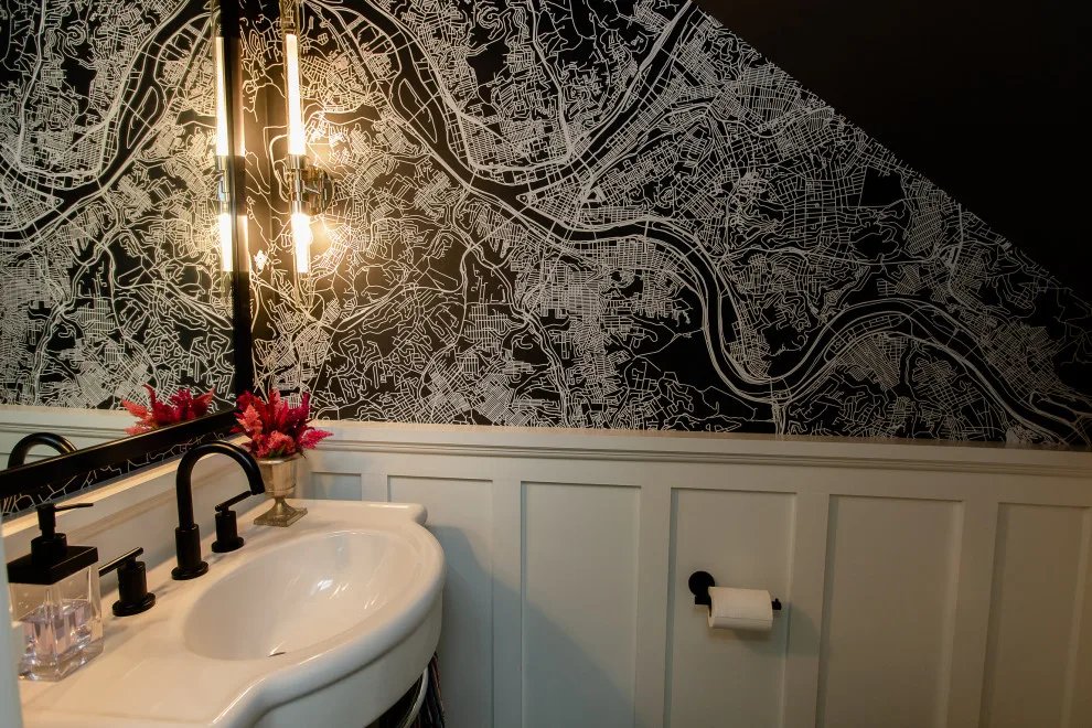 Mapped Out Powder Room by MadDesigns Kitchen, Bath, Interiors - Photo 5