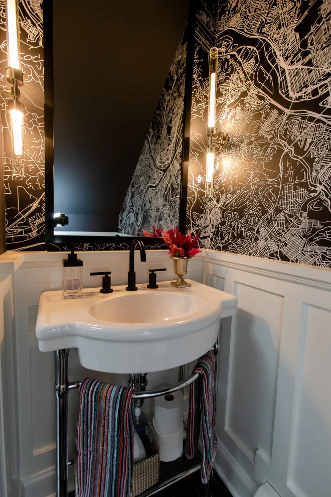 Mapped Out Powder Room by MadDesigns Kitchen, Bath, Interiors - Photo 3