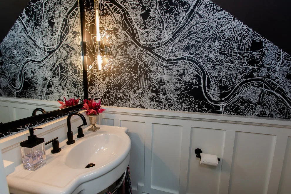Mapped Out Powder Room by MadDesigns Kitchen, Bath, Interiors - Photo 4