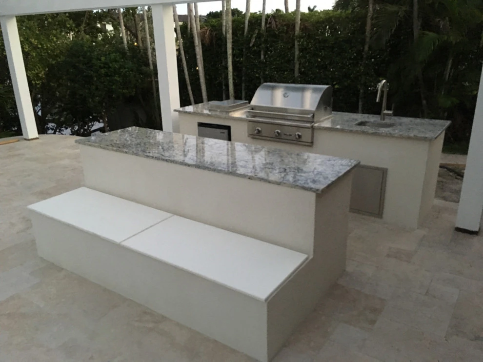 Outdoor Kitchen with Ledge Stone by Broward Landscape, Inc. - Photo 2