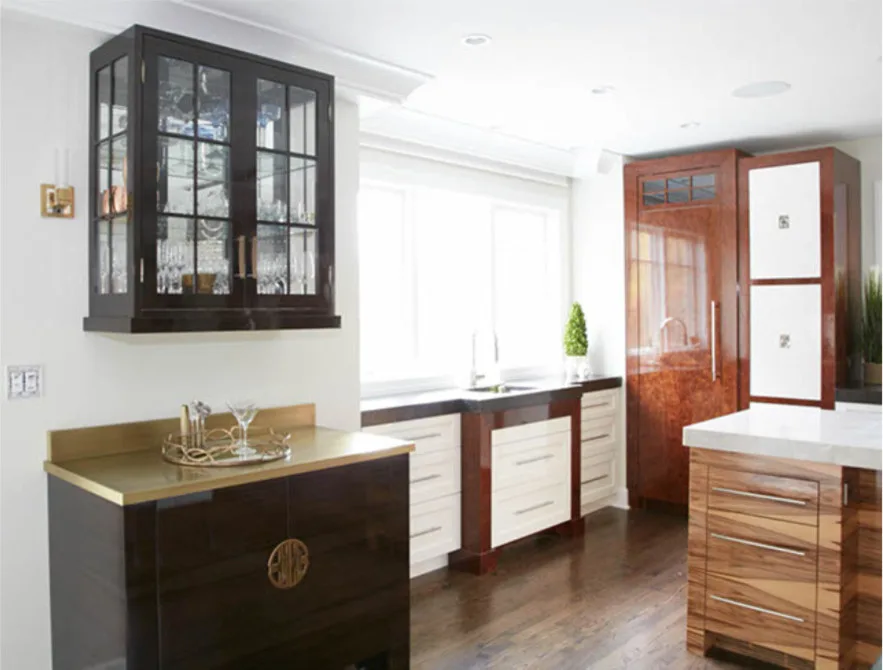 Contemporary Exotic Wood Kitchen in River Forest by Denise Hauser Design Co. - Photo 8