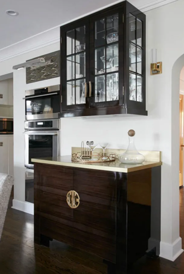 Contemporary Exotic Wood Kitchen in River Forest by Denise Hauser Design Co. - Photo 7