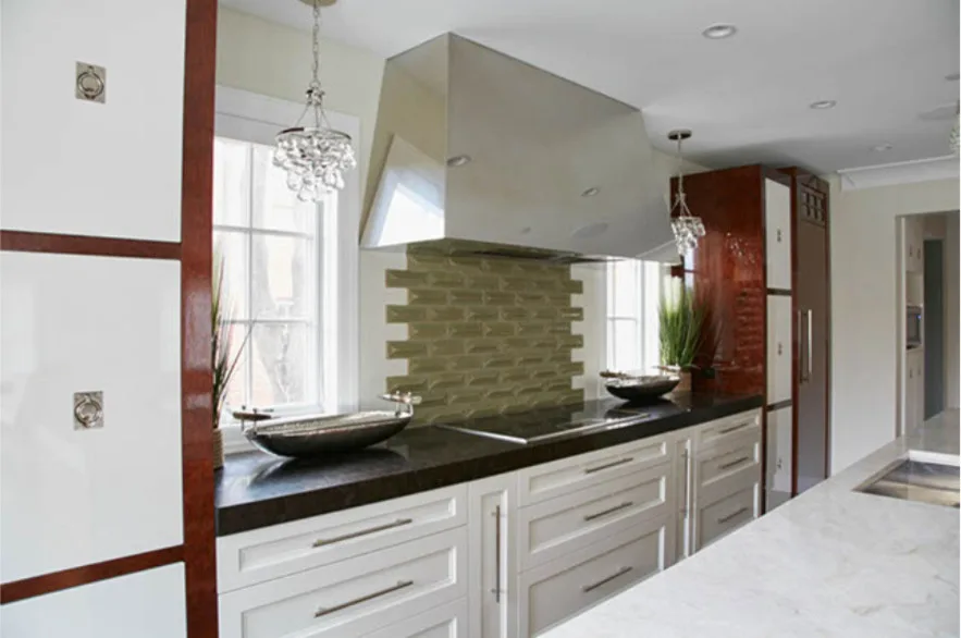 Contemporary Exotic Wood Kitchen in River Forest by Denise Hauser Design Co. - Photo 2