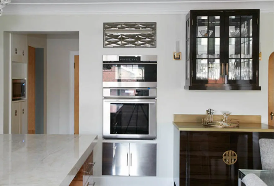 Contemporary Exotic Wood Kitchen in River Forest by Denise Hauser Design Co. - Photo 12