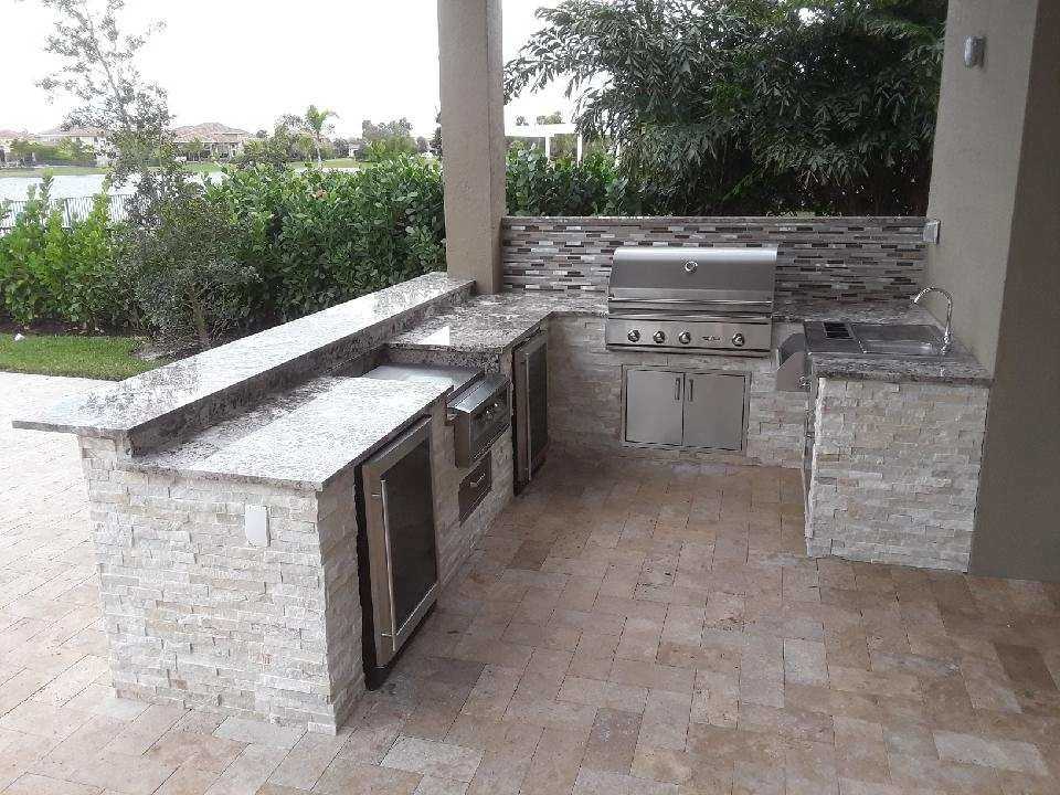 White Modern Outdoor Kitchens by Broward Landscape, Inc. - Photo 3