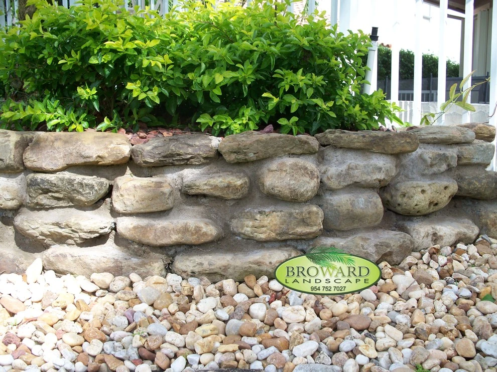 Stone Landscape Rock Border Walls by Broward Landscape, Inc. - Photo 5