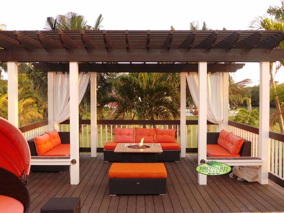 Pergola & Fire Table with Sitting Area, Sunrise FL by Broward Landscape, Inc. - Photo 4