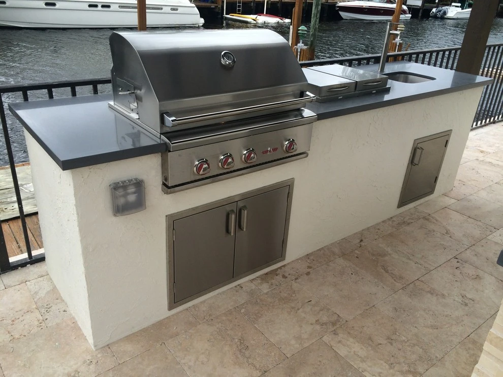 White Modern Outdoor Kitchens by Broward Landscape, Inc. - Photo 6