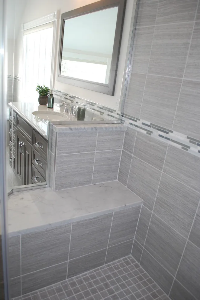 Aurora Gray Tones Master Bathroom by Kitchen And Bath Etc. - Photo 9