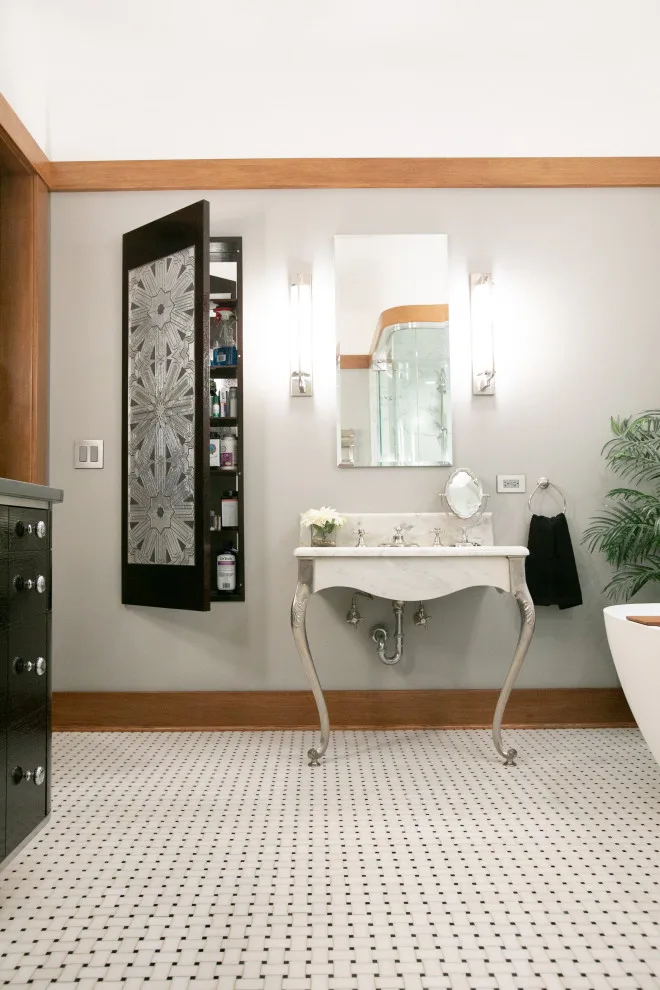 Vintage Silver Leaf Master Bath by Denise Hauser Design Co. - Photo 4