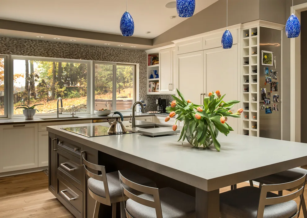 Inclined Ceiling Kitchen and Den by Adam Gibson Design - Photo 4