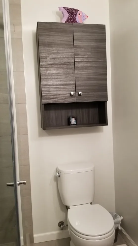 Compact contemporary restroom by Jamie Tamanaha With Florcraft Carpet One - Photo 10