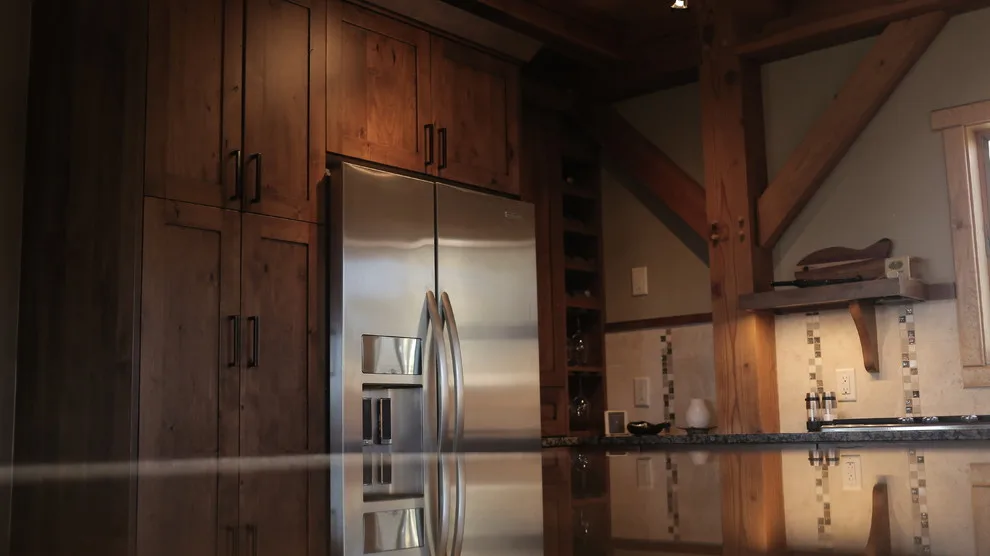 Northwest Colorado Timber Frame Kitchen by Alpine Lumber Steamboat - Photo 4