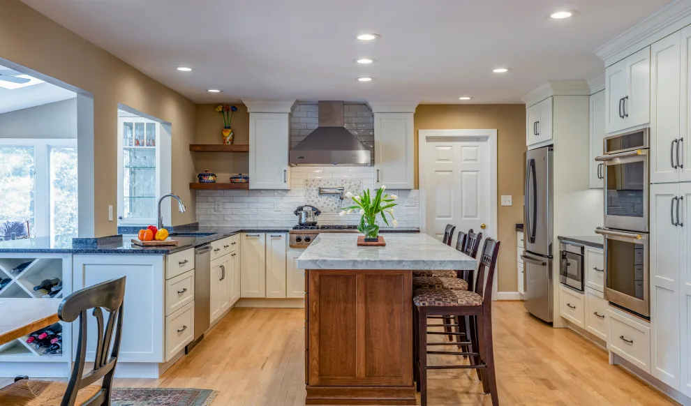 Transitional White Kitchen Featuring a Bar by Gabriela Matuchova, CKBD / HAUS 2690 DSGN - Photo 3