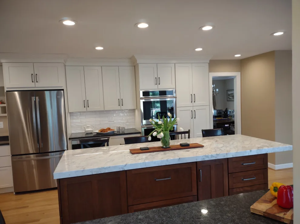 Transitional White Kitchen Featuring a Bar by Gabriela Matuchova, CKBD / HAUS 2690 DSGN - Photo 19
