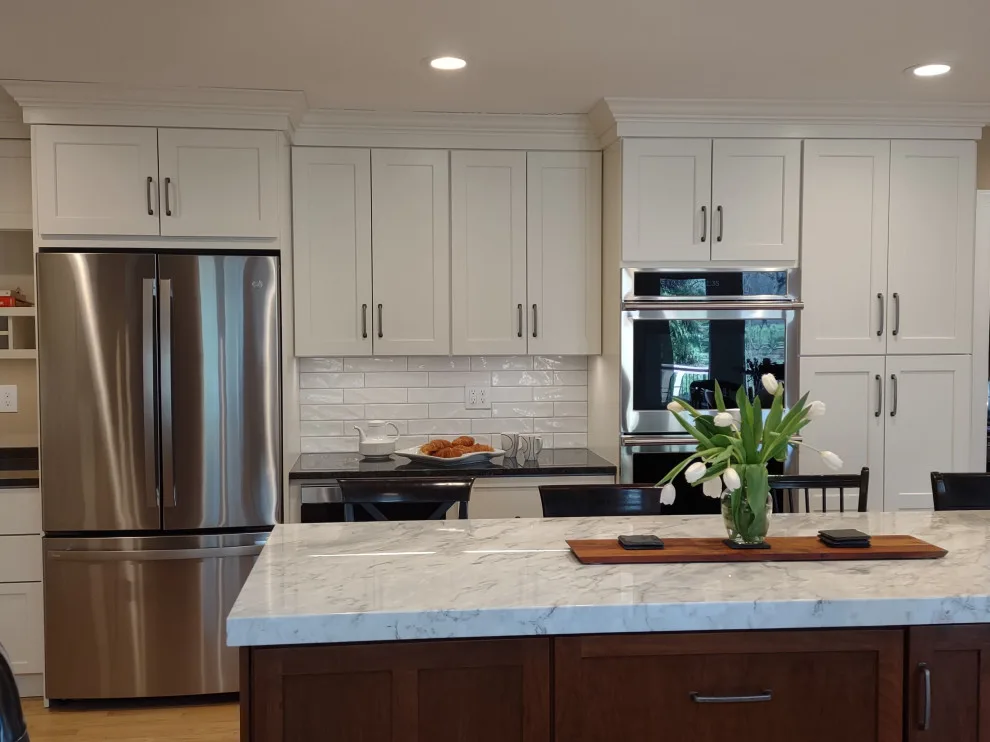 Transitional White Kitchen Featuring a Bar by Gabriela Matuchova, CKBD / HAUS 2690 DSGN - Photo 10