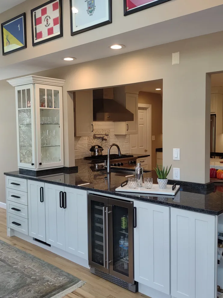 Transitional White Kitchen Featuring a Bar by Gabriela Matuchova, CKBD / HAUS 2690 DSGN - Photo 37