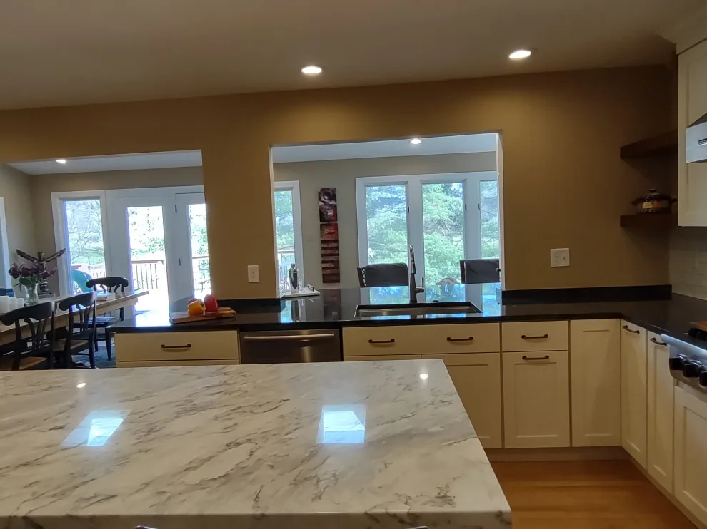 Transitional White Kitchen Featuring a Bar by Gabriela Matuchova, CKBD / HAUS 2690 DSGN - Photo 5