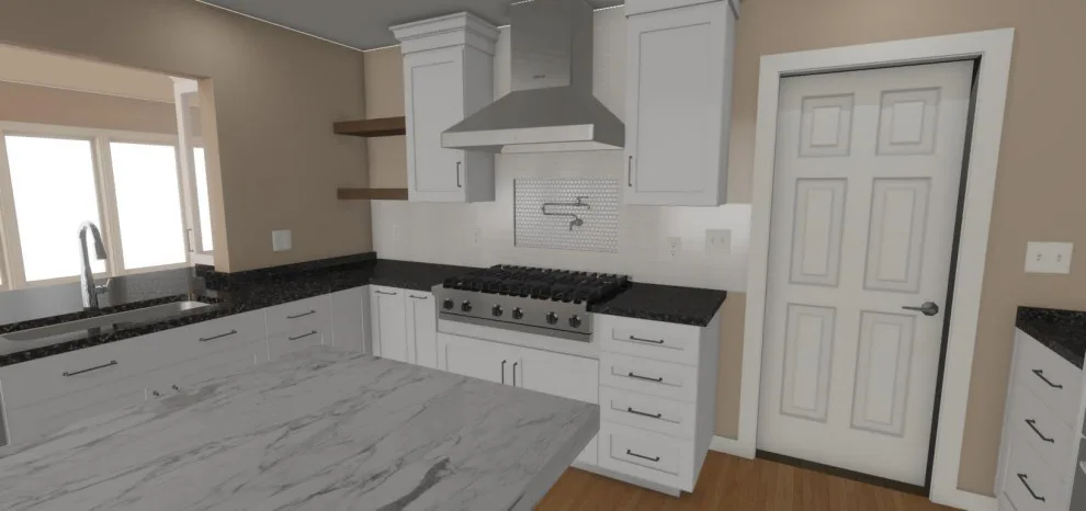 Transitional White Kitchen Featuring a Bar by Gabriela Matuchova, CKBD / HAUS 2690 DSGN - Photo 17